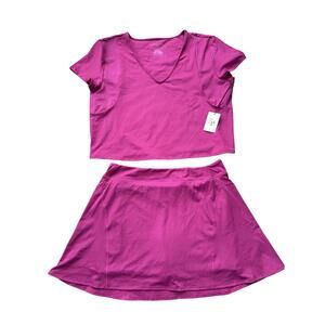 Sincerely Jules Active Size X-Large Pink Top & Skort Set Performance Tennis Golf